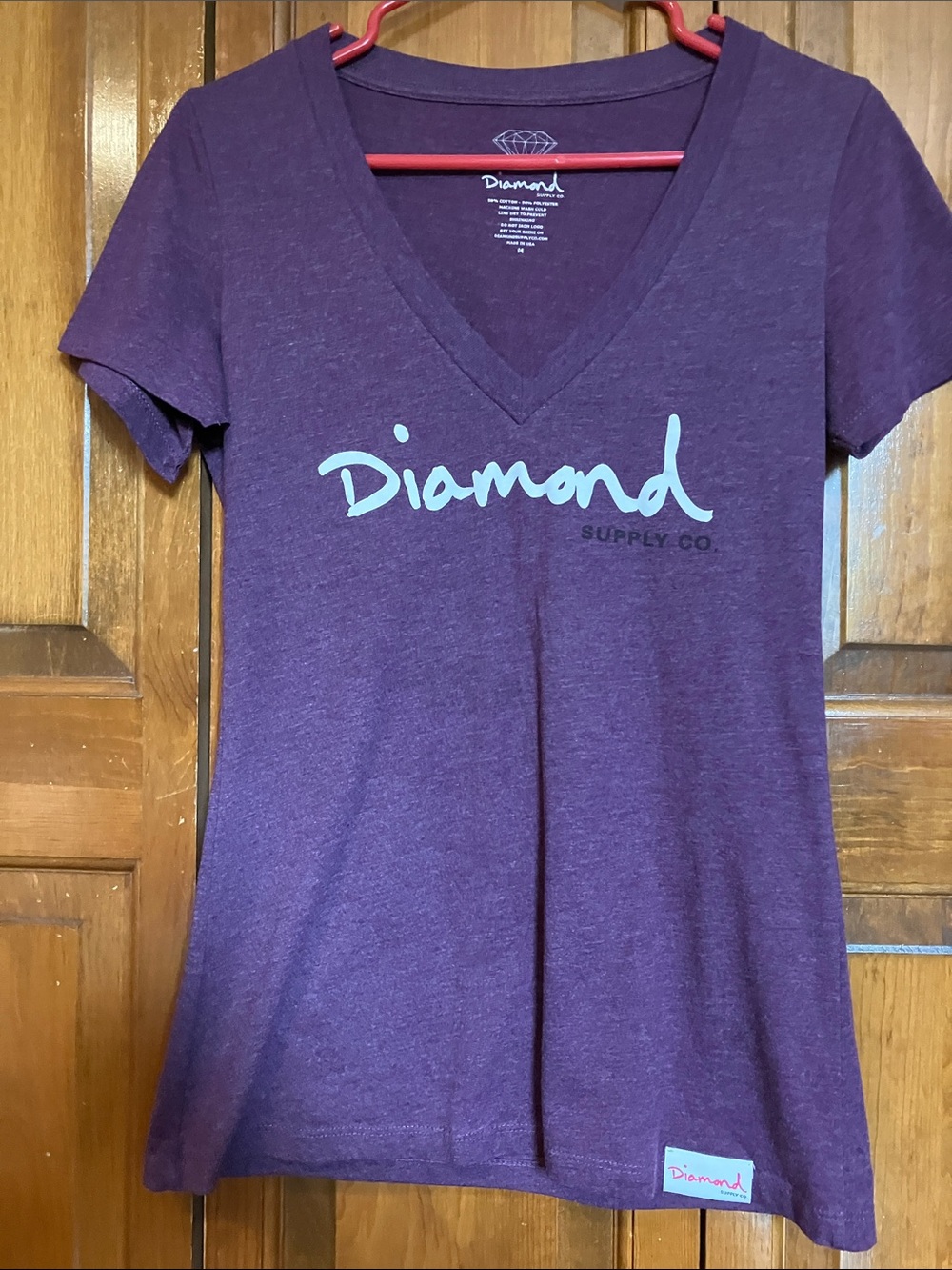 Diamond Supply Co. V-Neck Tee in Plum with A FREE bracelet or necklace!! :):)